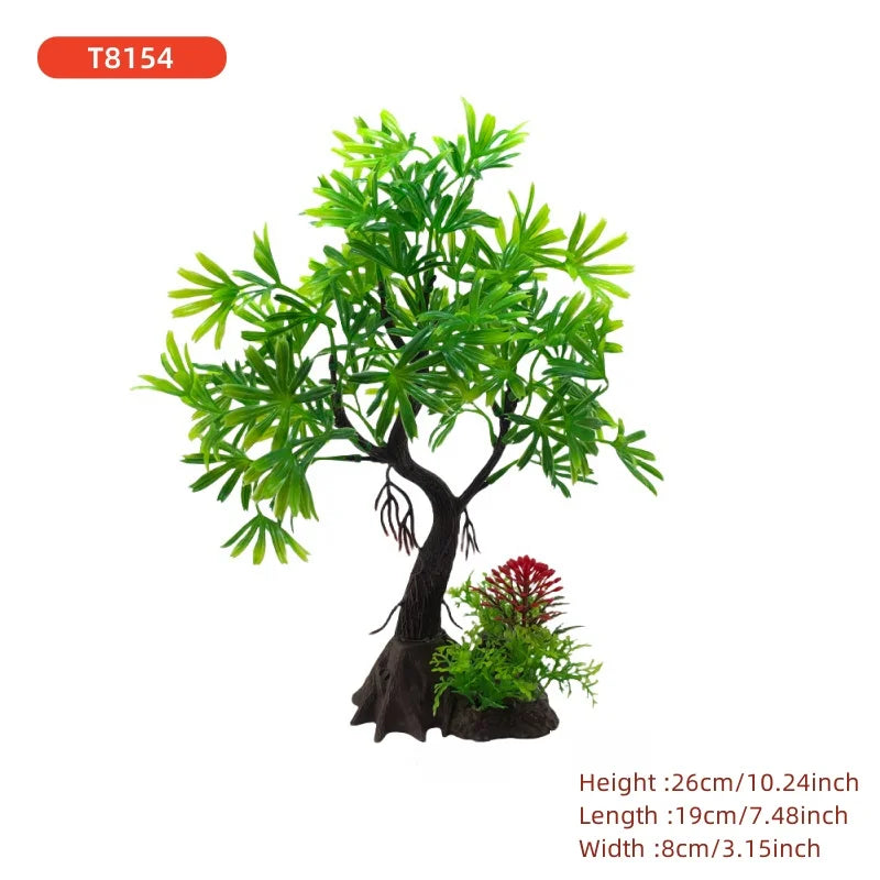 Fish Tank DIY  Artificial Aquarium Decor Plants tree Ornament Aquatic Plant Grass Decoration Accessories 26cm/10.24inch
