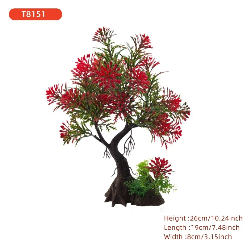 Fish Tank DIY  Artificial Aquarium Decor Plants tree Ornament Aquatic Plant Grass Decoration Accessories 26cm/10.24inch