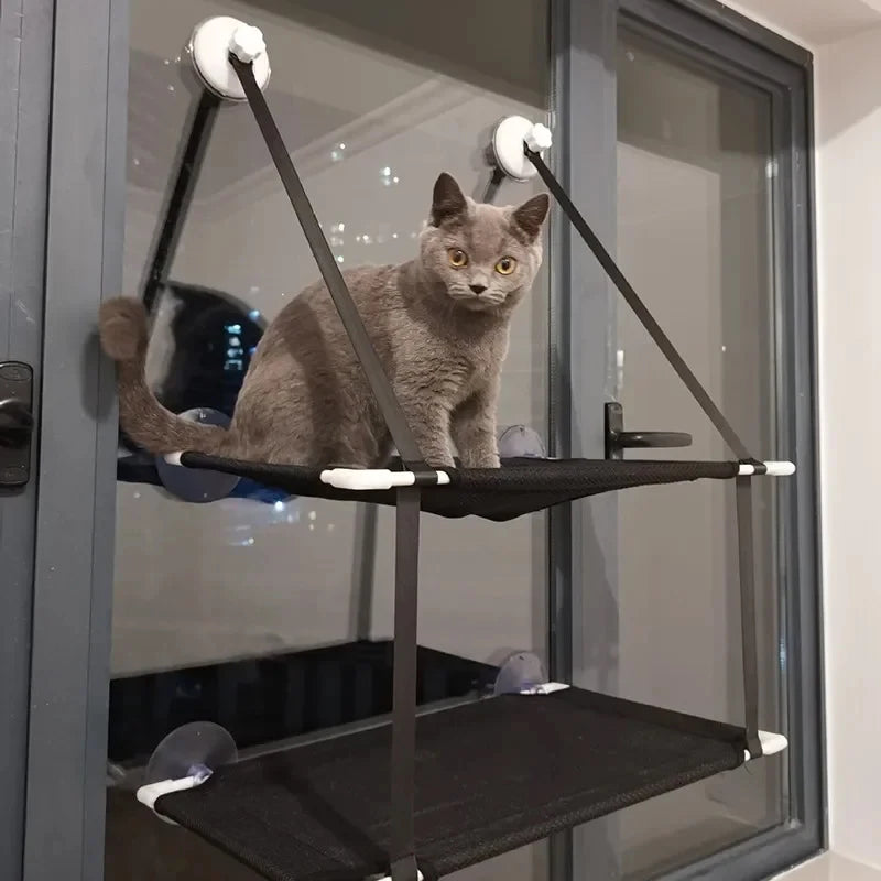 Pet Cat Hammock Aerial Hanging Cat Bed Kitten Sunny Seat Hanging Mount Beds Cats House Sunny Window Seat Nest Pet Accessories