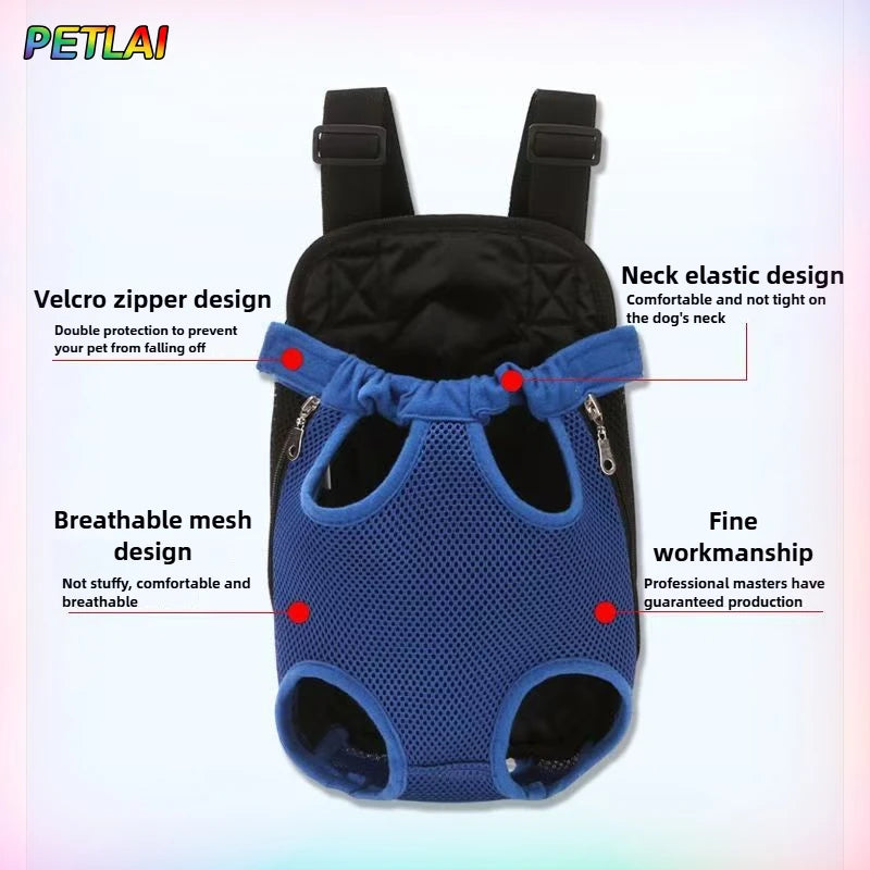 Pet Outdoor Backpack Dog carriers backpack on the chest Portable breathable folding backpack with mesh dog walking chest bag