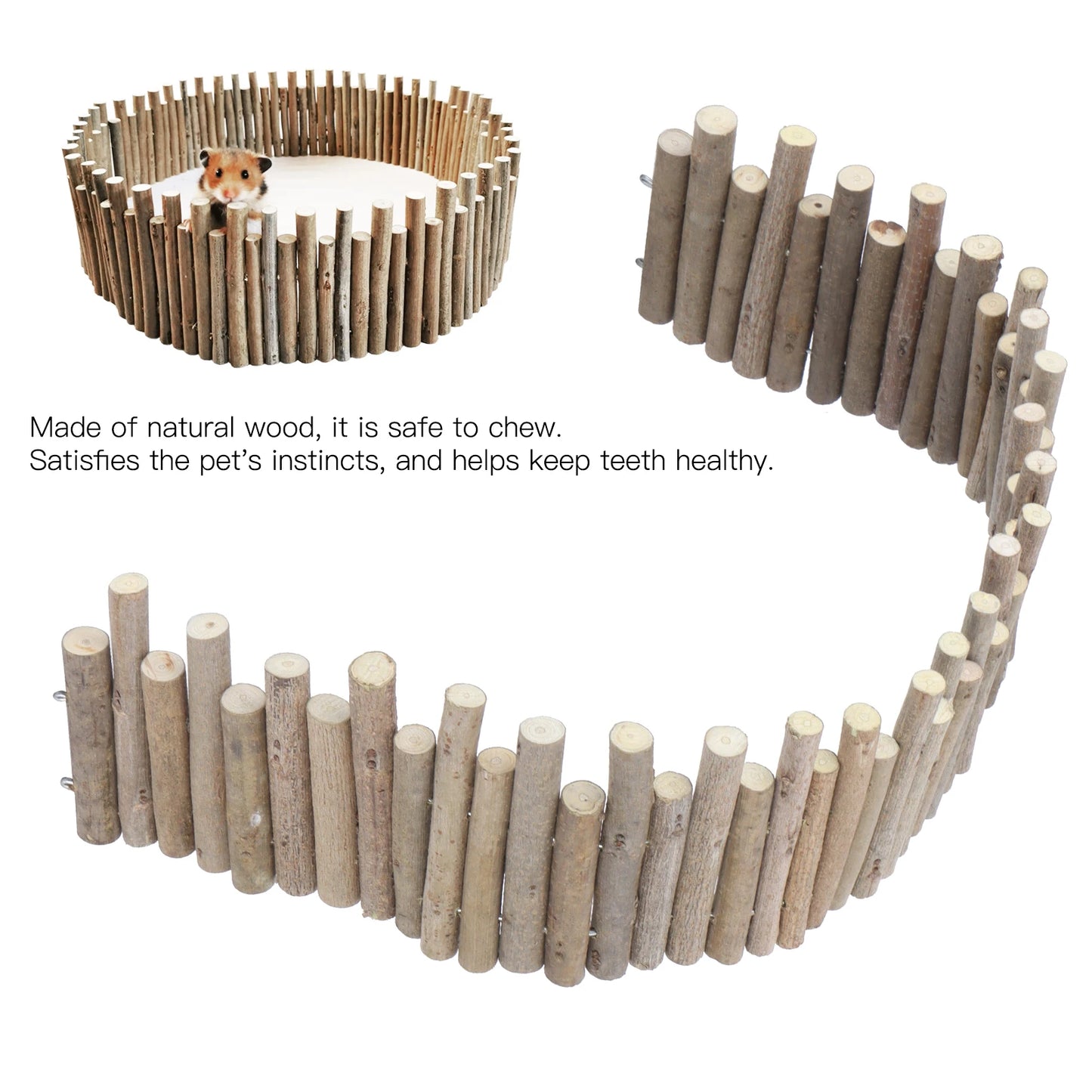 Hamster Wooden Fence Rat Ladder Bridge  Wood Ladder Natural Hideout for Small Animals Wooden Ladder Hamster Chew Bridge