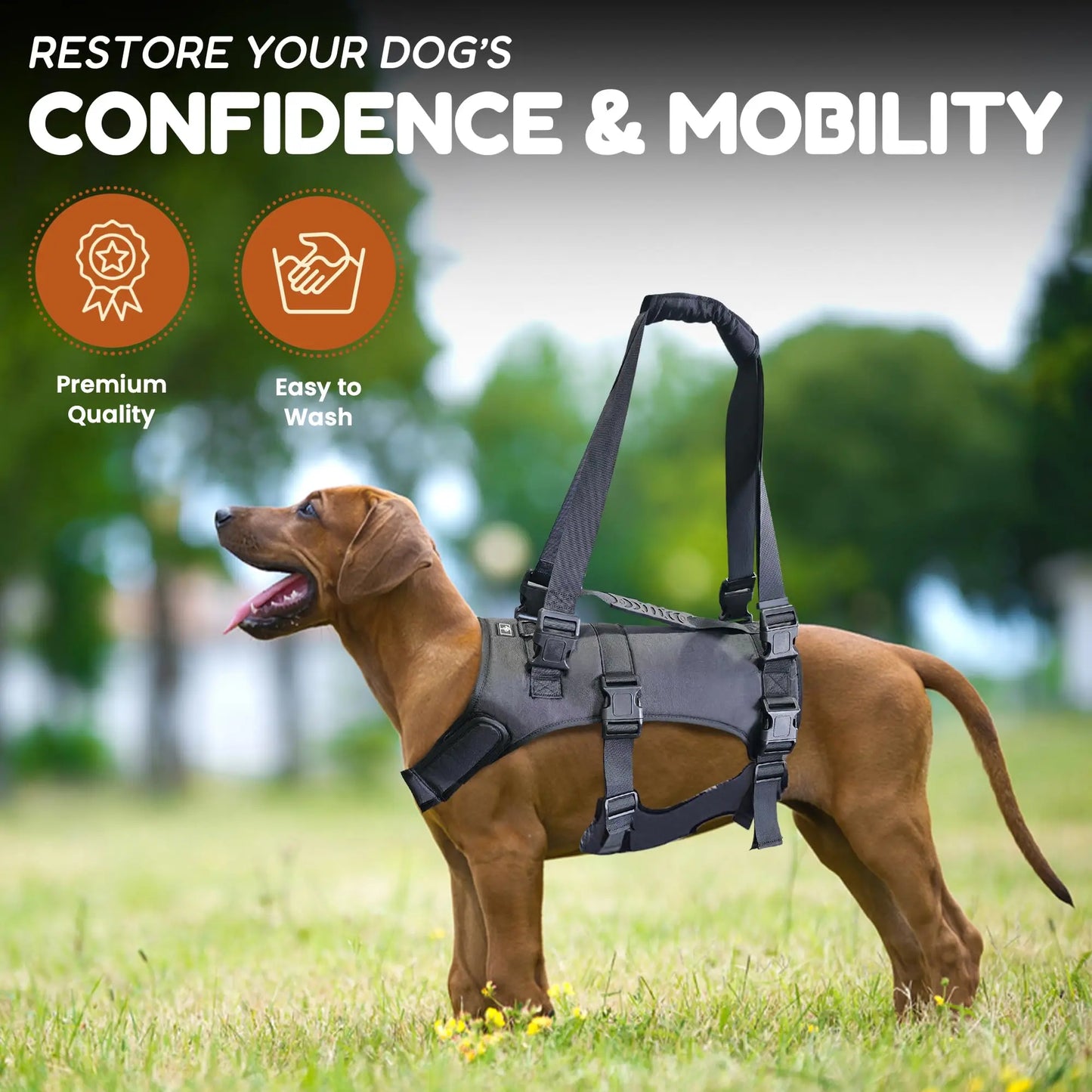 Dog Lift Harness for Large Dog,Full Body Support Sling - Adjustable Handle Recovery Vest for Senior Dogs, Arthritis Joint Injury