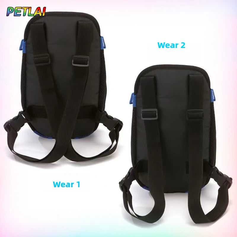 Pet Outdoor Backpack Dog carriers backpack on the chest Portable breathable folding backpack with mesh dog walking chest bag