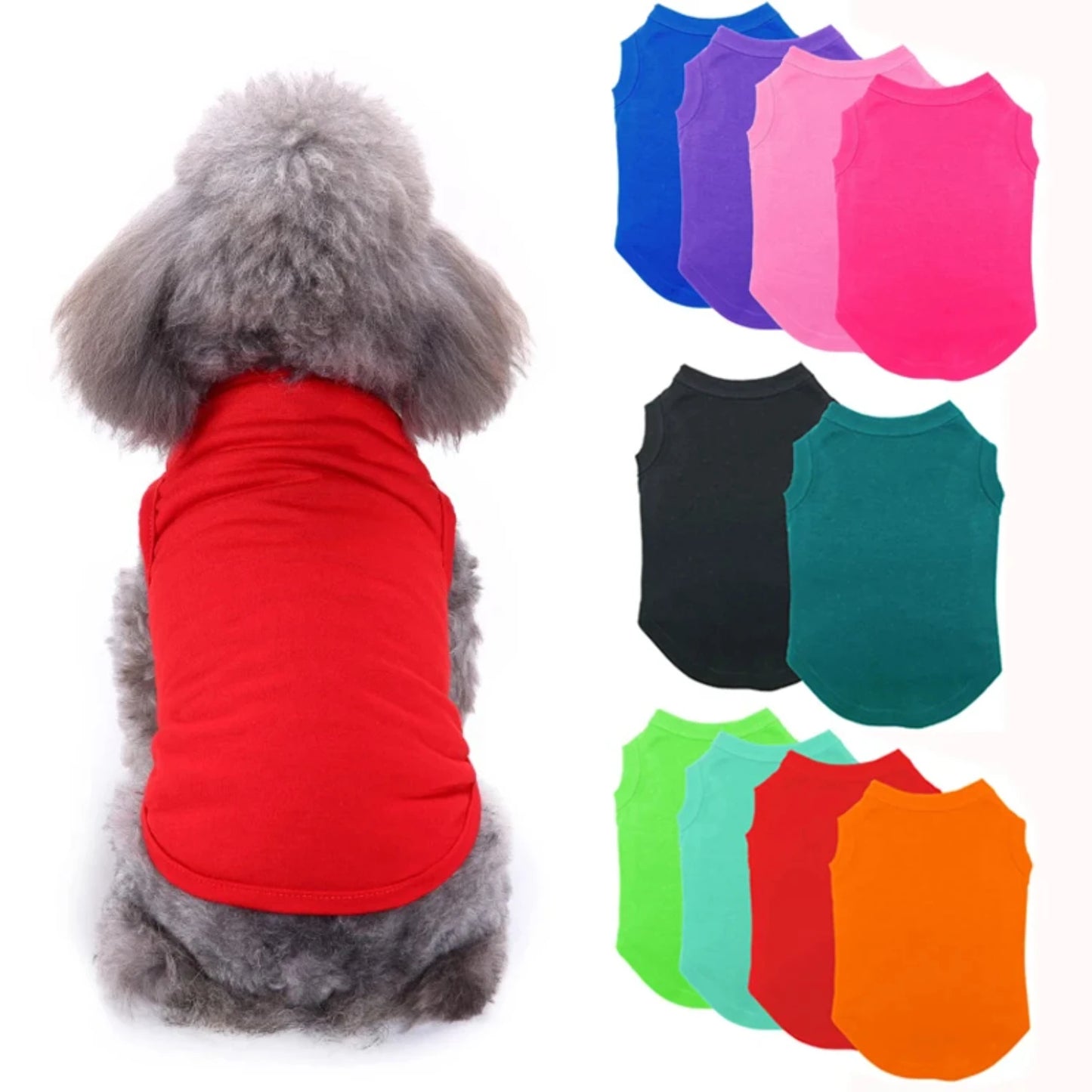 Dog Shirt Clothes, Spring Summer T Shirt Apparel Soft Blank Shirts Clothes  Extra Small Medium Large Extra Large Size Dogs