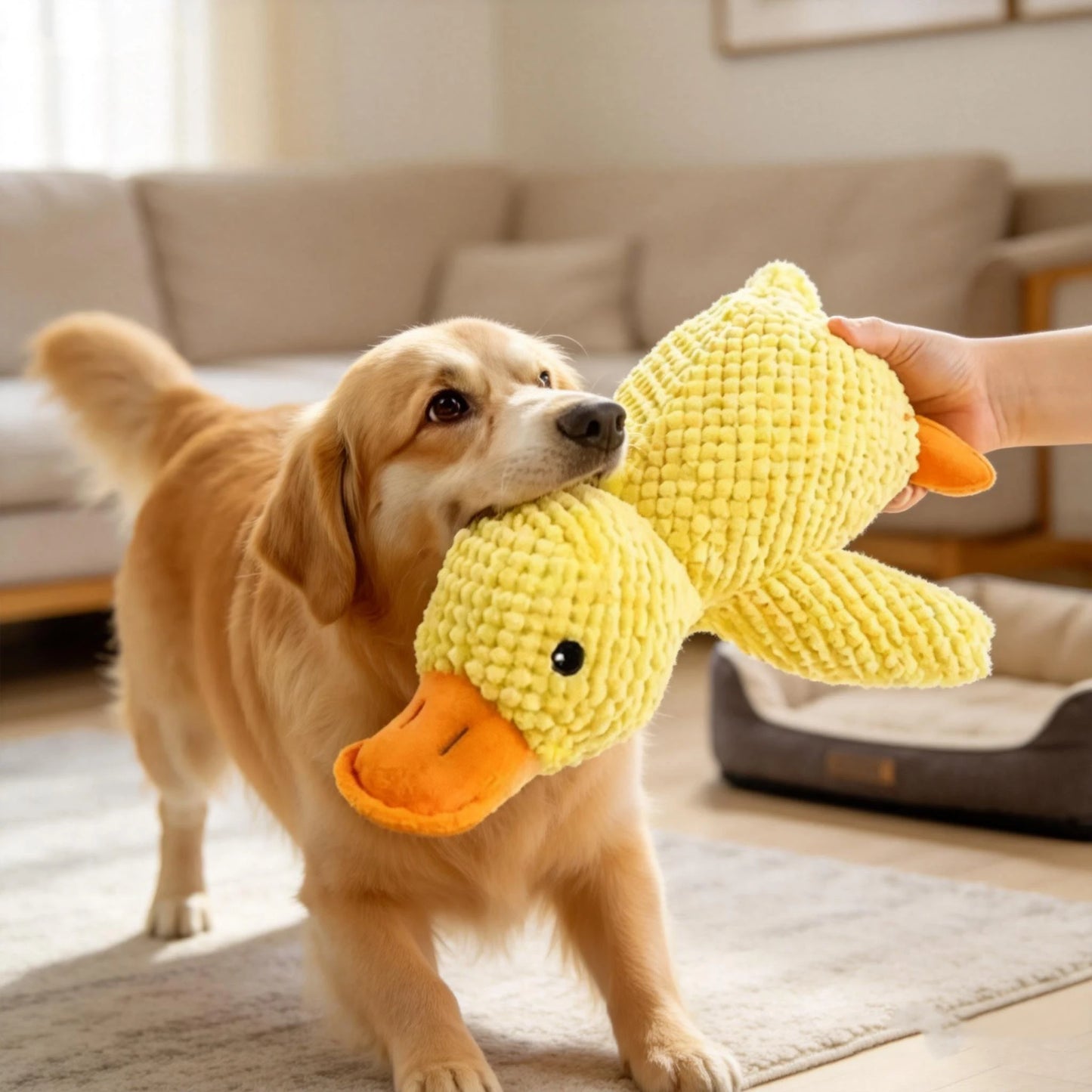 Dog Toy Plush,Sleeping Duck With Sound Pet Interactive Plush Bite Resistant Teeth Grinding Puppy Cat Relieve Boredom Pet Product