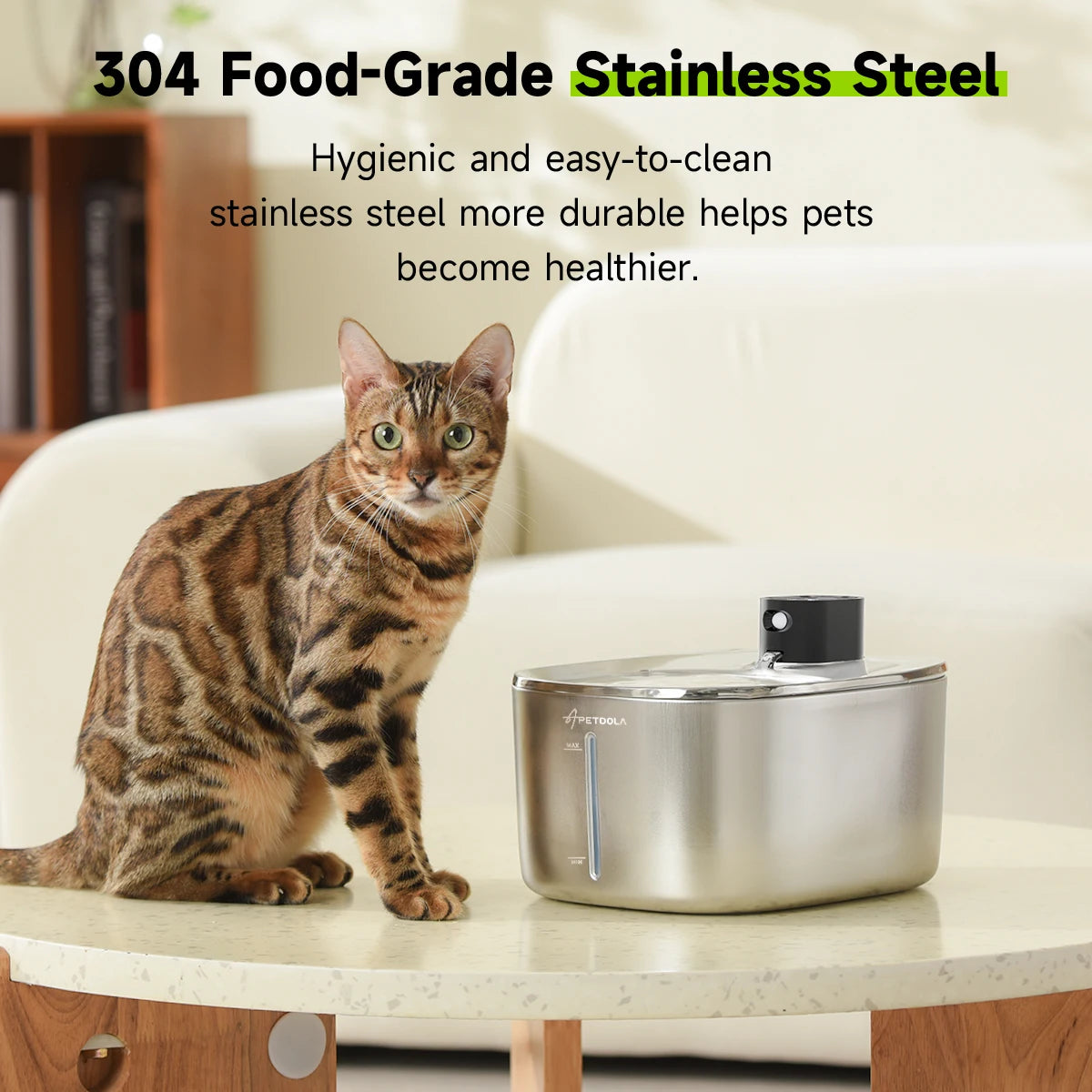 Wireless Water Fountain for Dogs and Cats, Auto Sensor Drinking Fountain, Pet Water Dispenser Accessory, 4L