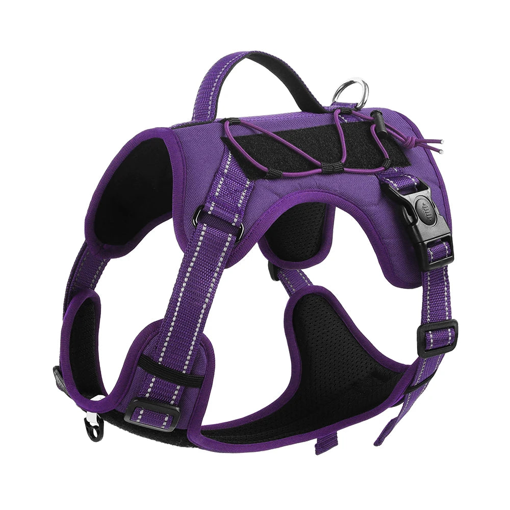 Pet chest harness Vest reflective dog leash Explosion-proof Impact Tactics Chest Harness Large dog chest harness