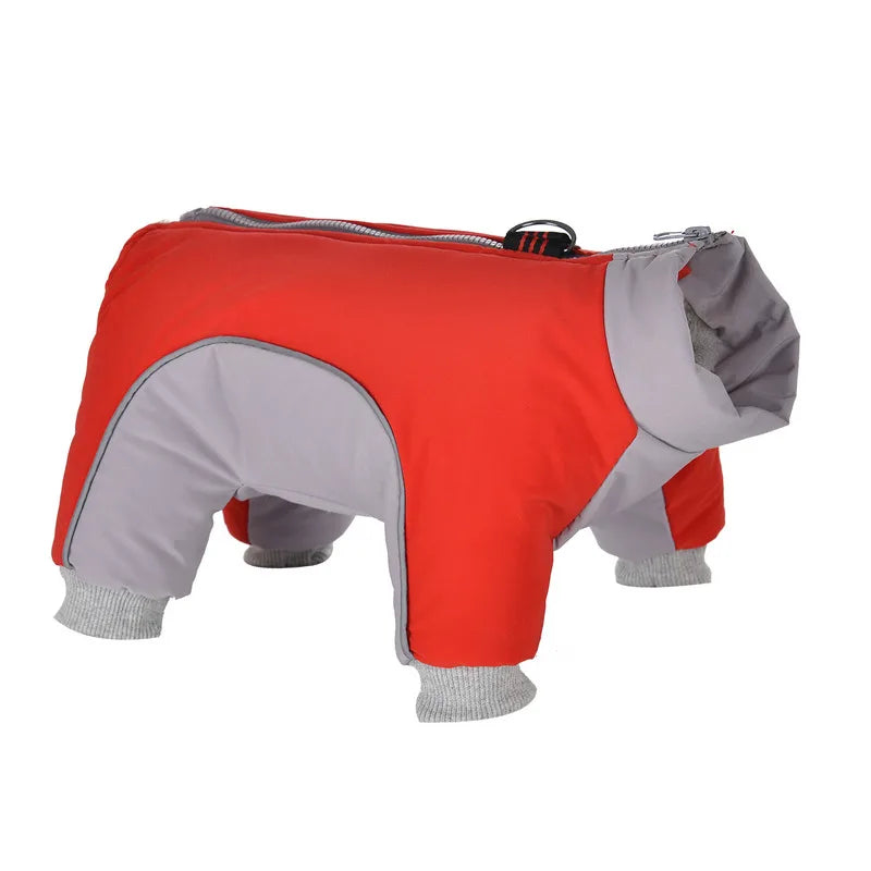 Pet Small Dog Winter Warm Clothes With D-ring Thick Fleece Lining Waterproof Windproof Jacket Puppy Chihuahua Solid Costume Coat
