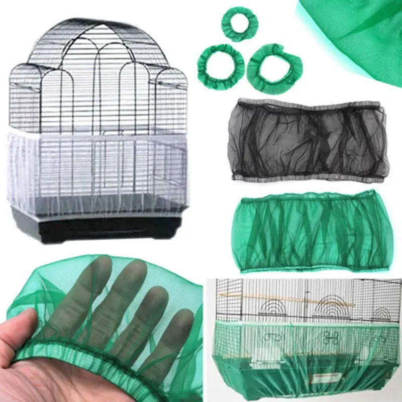 Mesh Bird Cage Cover Nylon Dustproof Birdcage Parrot Cage Net Pet Accessories Airy Mesh Parrot Bird Cage Net s/m/l