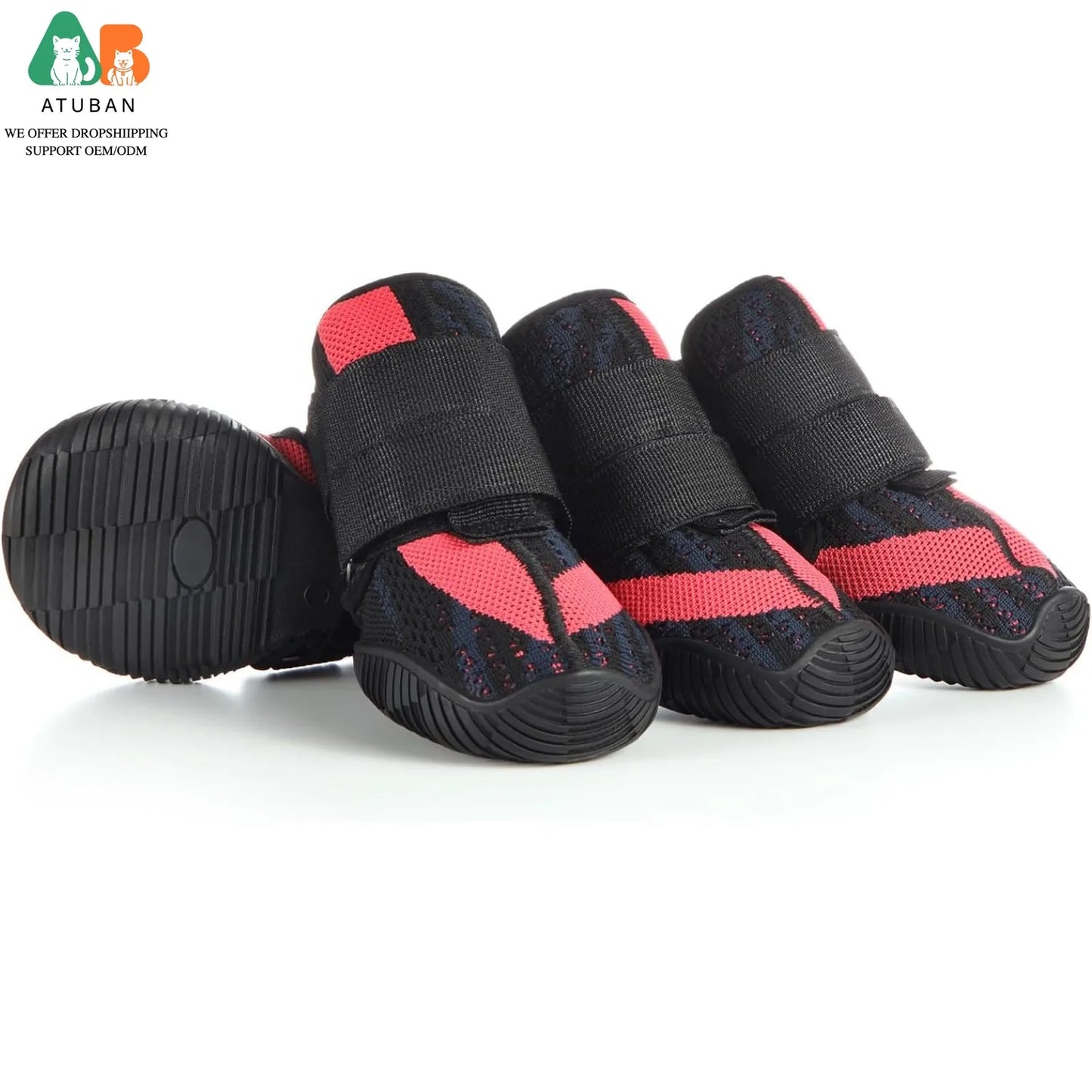 Dog Shoes,Mesh Breathable Dog Boots for Walking Running Hiking,Soft Non-Slip Rugged Rubber Sole Dog Booties Adjustable Straps