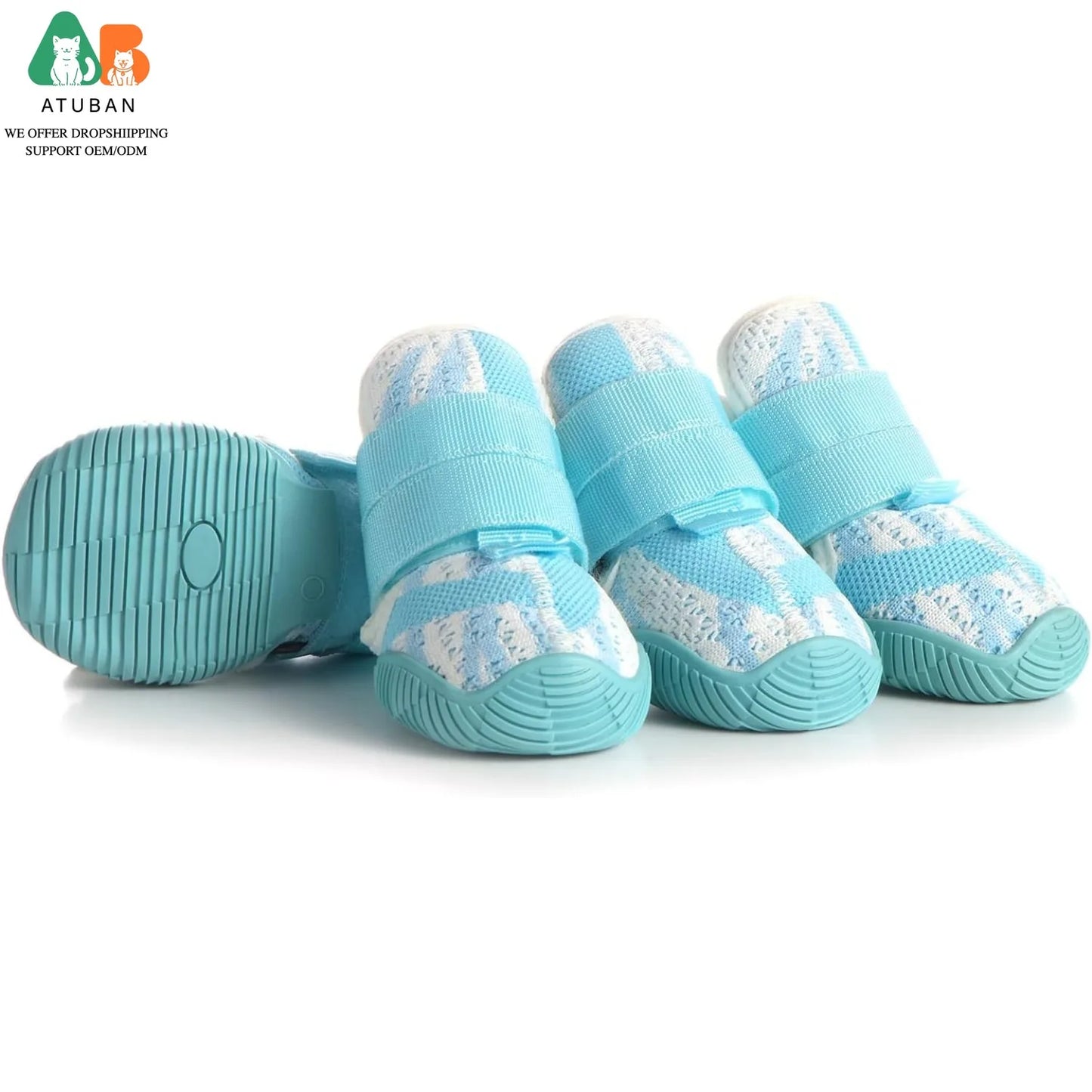 Dog Shoes,Mesh Breathable Dog Boots for Walking Running Hiking,Soft Non-Slip Rugged Rubber Sole Dog Booties Adjustable Straps