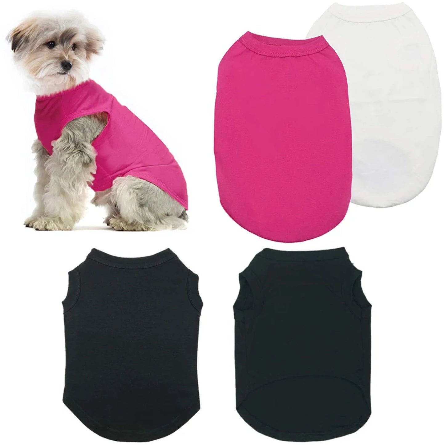 Dog Shirt Clothes, Spring Summer T Shirt Apparel Soft Blank Shirts Clothes  Extra Small Medium Large Extra Large Size Dogs