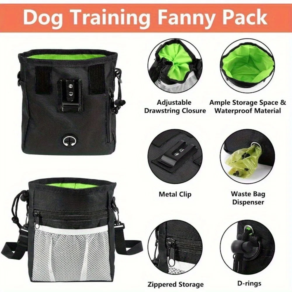 Dog Training Kit: Treat Pouch, Clickers, Silent Whistle, 2‑in‑1, Guide, Poop Bags