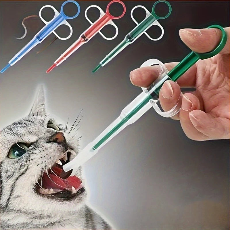 Pet Pill Dispenser Suitable for Cats Dogs Medicine Syringe Oral Tablet Feeder Simple Pet Pill Pusher Includes 2 Soft Tip Options