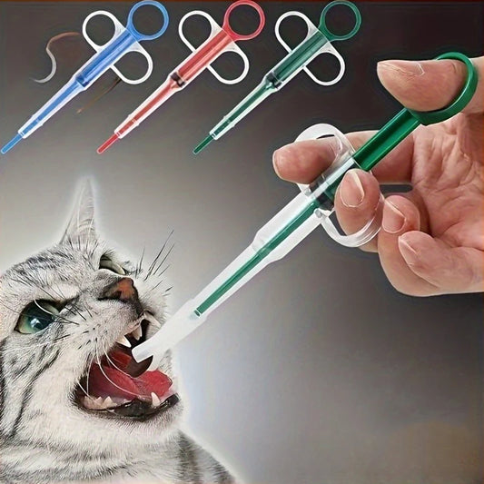 Pet Pill Dispenser Suitable for Cats Dogs Medicine Syringe Oral Tablet Feeder Simple Pet Pill Pusher Includes 2 Soft Tip Options