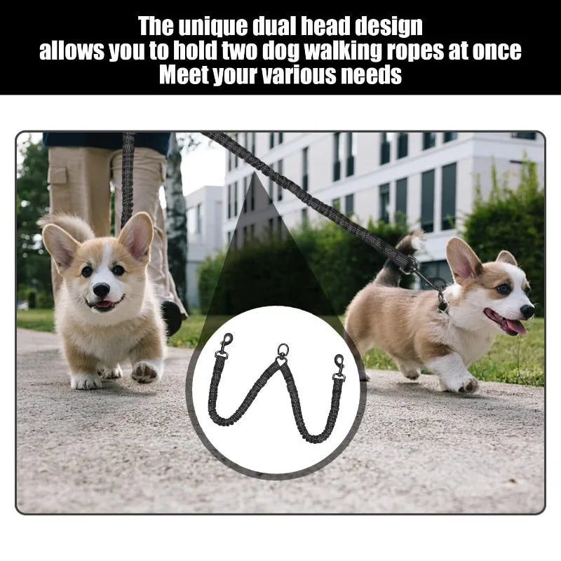 Dog Leash, Double-headed Dog Rope, Shock-absorbing Elastic Rope, Explosion-proof Dog Chain, Dog Walking Rope, Pet Supplies