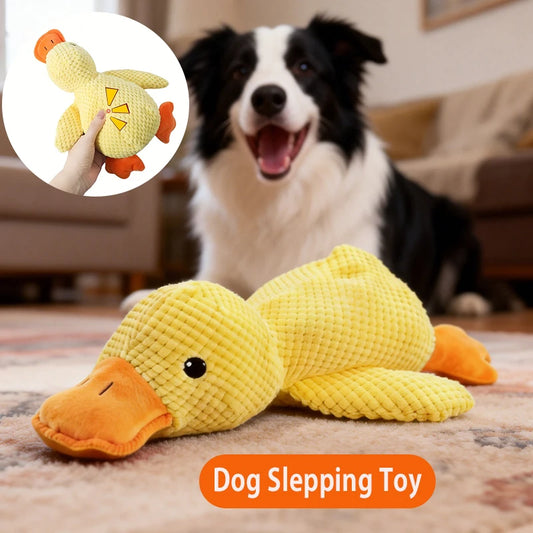 Dog Toy Plush,Sleeping Duck With Sound Pet Interactive Plush Bite Resistant Teeth Grinding Puppy Cat Relieve Boredom Pet Product