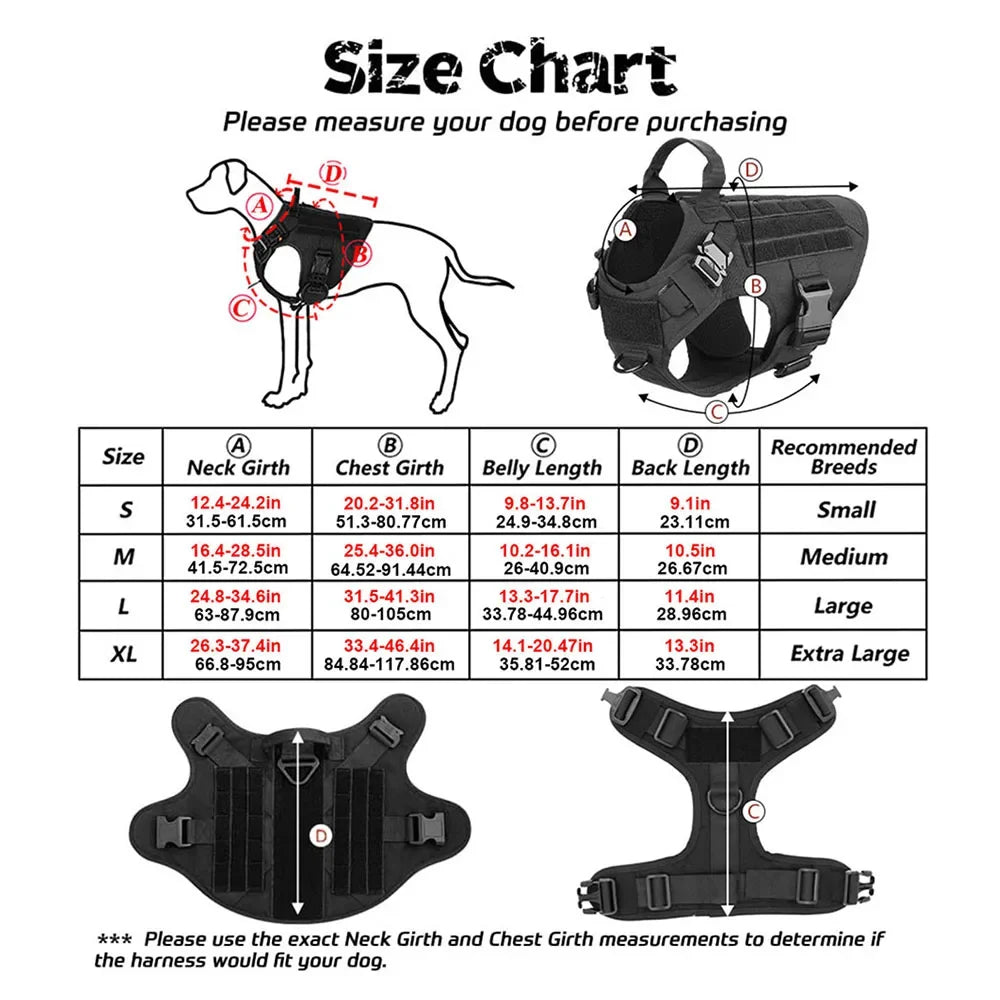 Purple Tactical Dog Harness Military Pet Vest with Leash Collar and 12 Patches for Large Dogs German Shepherd Outdoor Training