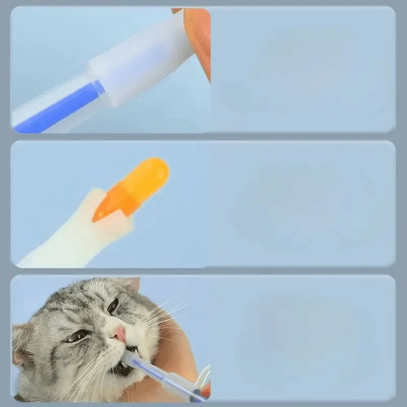 Pet Pill Dispenser Suitable for Cats Dogs Medicine Syringe Oral Tablet Feeder Simple Pet Pill Pusher Includes 2 Soft Tip Options