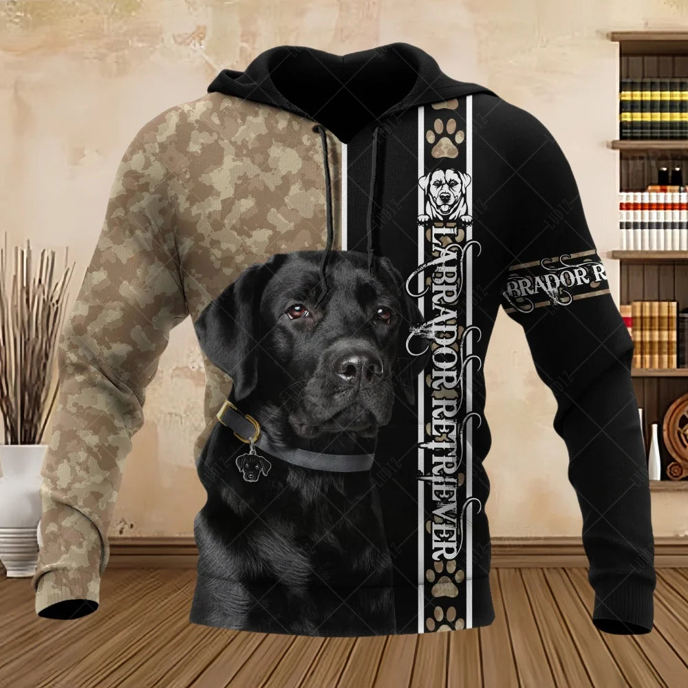 Pet Dog Pitbull Man Hoodie 3D Print Unisex Adult's Sweatshirts Top Autumn Long Sleeve Streetwear Pullover Hoodies Men's Clothing