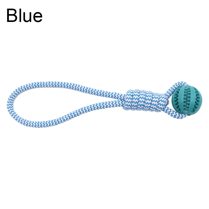 Pet Toy for Dogs, Durable Cotton Rope Hand-Held Treat-Dispensing Ball, Teeth-Cleaning and Training Interactive Puzzle Toy Ball