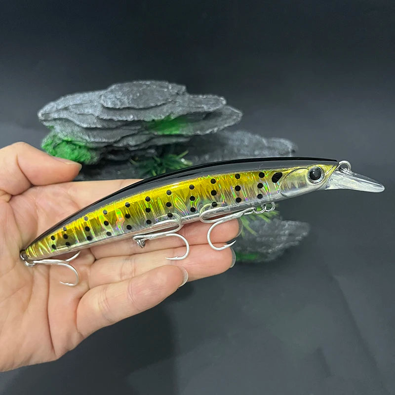 26g 130mm Floating Minnow Fishing Lures Long Cast Wobblers Artificial Hard Baits Trolling Saltwater Bass Trout Lures Equipment