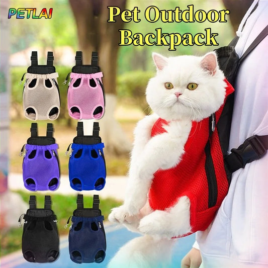 Pet Outdoor Backpack Dog carriers backpack on the chest Portable breathable folding backpack with mesh dog walking chest bag