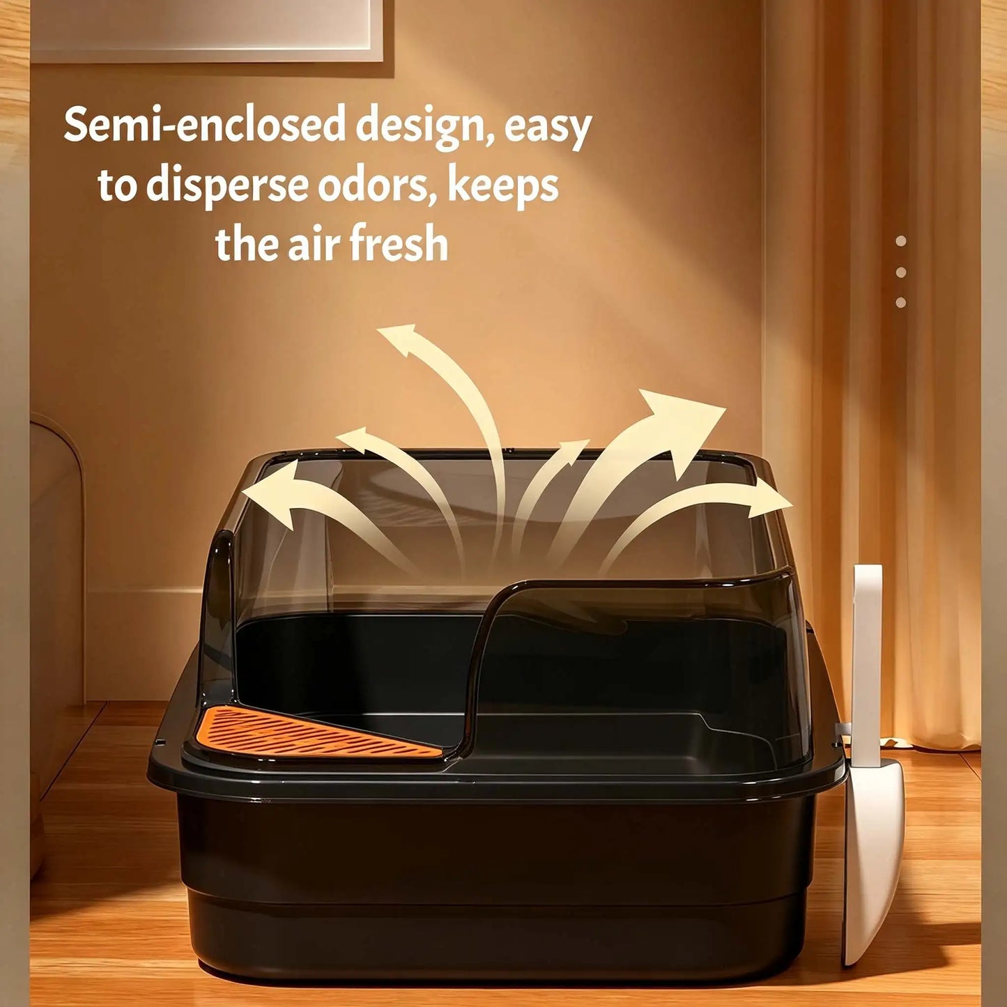 Big Cat Litter Box Semi-enclosed Anti Splash Cat Tray Kitten Toilet Cleaning Basin Supplies Pet Toilet Kitten Tray Bedpan Scoop