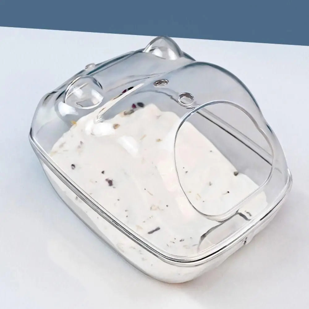 Transparent Plastic Small Bathtub Suitable for Hamsters Hamster Bathroom Hamster Sand Bath Mouse Box