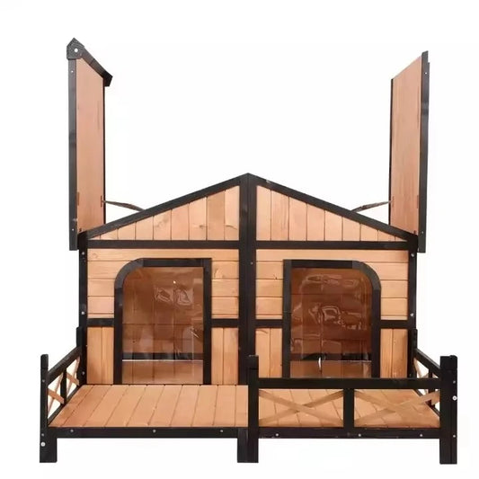 Outdoor Cute Animal Pet Dogs Kennel Crate Houses Large Wooden Dog Cage House