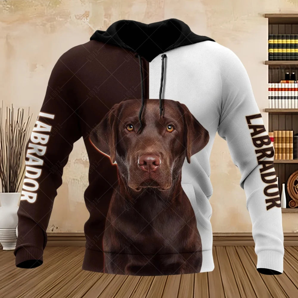 Pet Dog Pitbull Man Hoodie 3D Print Unisex Adult's Sweatshirts Top Autumn Long Sleeve Streetwear Pullover Hoodies Men's Clothing