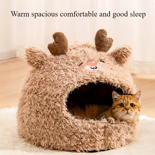 Very Soft Pet Cat House Deep Sleep Comfortable Cats Bed Warm Plush Pet Beds Suitable for Small and Medium-sized Cats/dog Beds