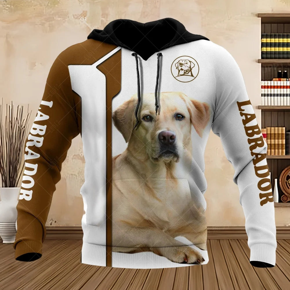 Pet Dog Pitbull Man Hoodie 3D Print Unisex Adult's Sweatshirts Top Autumn Long Sleeve Streetwear Pullover Hoodies Men's Clothing
