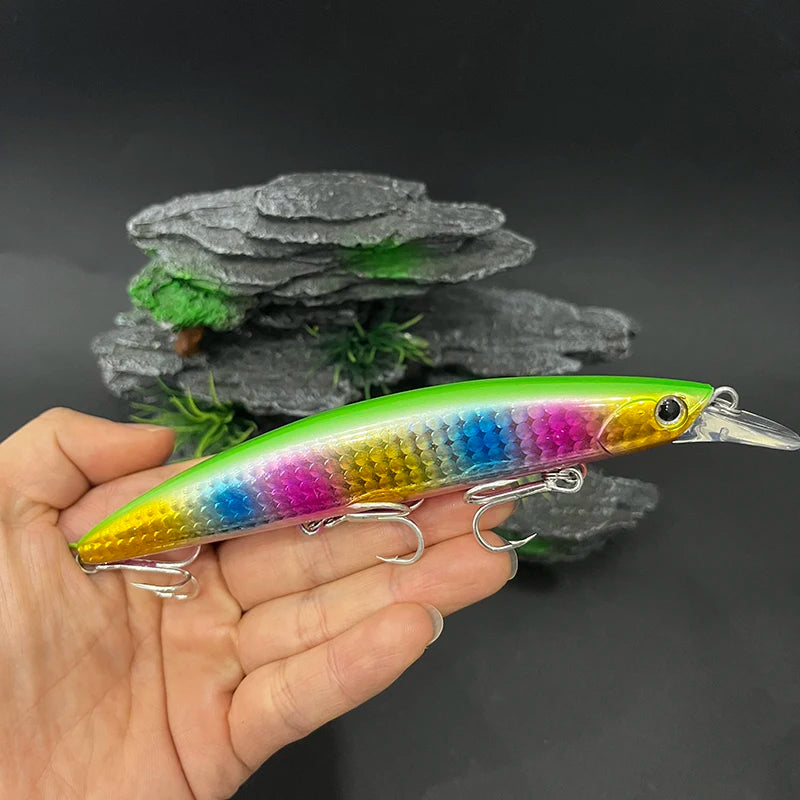 26g 130mm Floating Minnow Fishing Lures Long Cast Wobblers Artificial Hard Baits Trolling Saltwater Bass Trout Lures Equipment