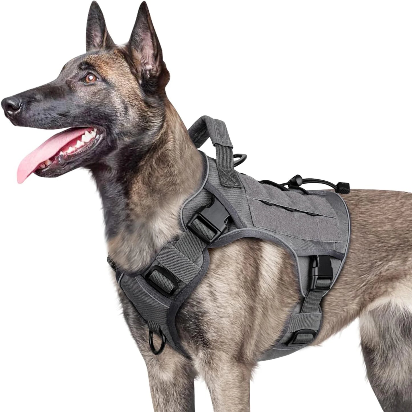 Adjustable No Pull Tactical Dog Harness with Handle Reflective Military Vest for Large Dogs Labrador