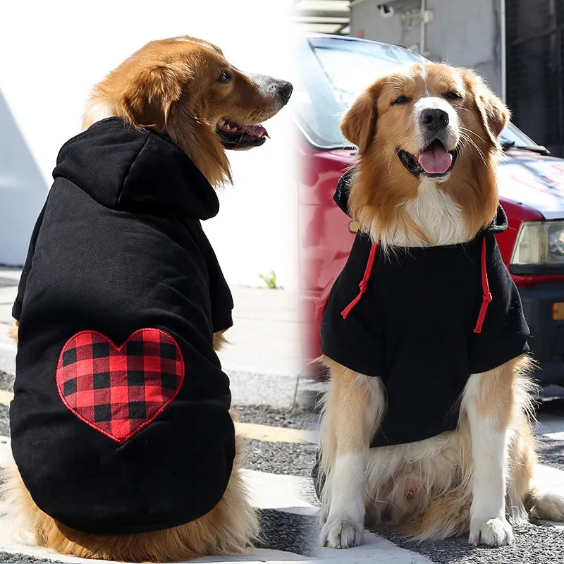 Winter Warm Pet Dog Clothes for Large Dogs Fashion Puppy Sweaters Cute Print Cat Hoodies Soft Pet Kitten Outfits Bulldog Clothes