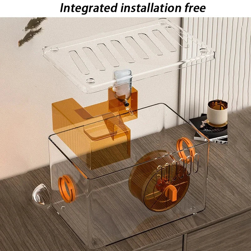 2 Level Hamster Cages Big Size Set Large Hamsters Cages Transparent House with Wheel Tunnels Hamsters Villa Bathroom Pet Product