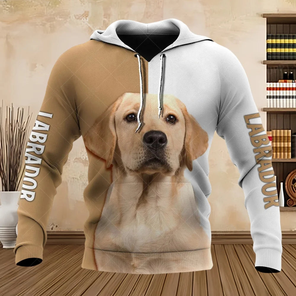 Pet Dog Pitbull Man Hoodie 3D Print Unisex Adult's Sweatshirts Top Autumn Long Sleeve Streetwear Pullover Hoodies Men's Clothing