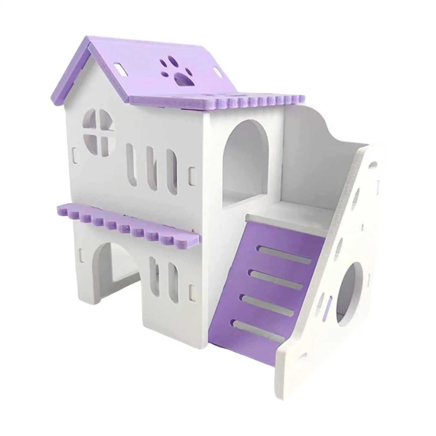 Hamster House Two Layers Hut Playground Exploring Toys with Ladder Board Habitats Decor for Hedgehog Squirrel Chinchilla Rat