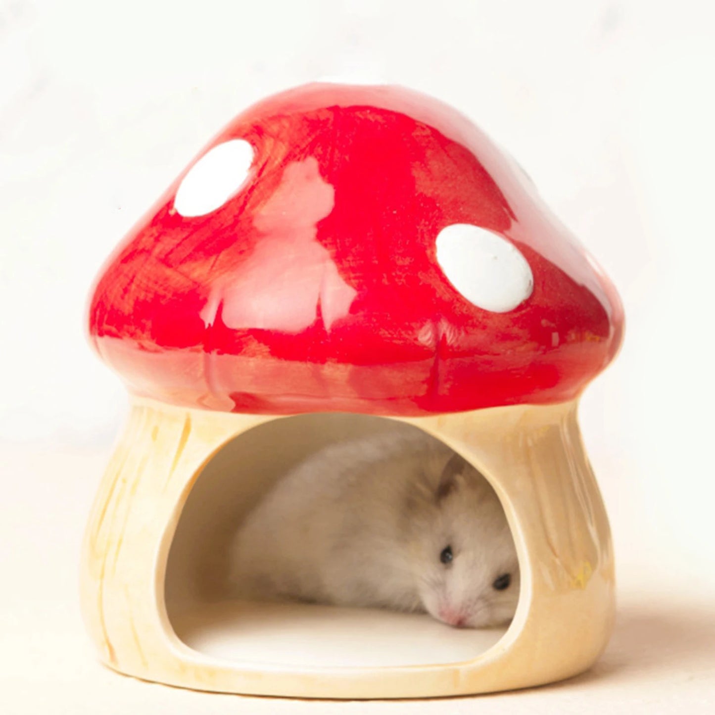 Ceramic Hamster House for Small Animals Outdoor Mushroom Cave Small Animal Food for Home Hamster Keeping Gigts