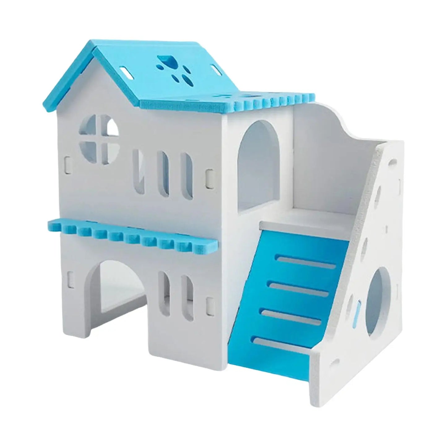 Hamster House Two Layers Hut Playground Exploring Toys with Ladder Board Habitats Decor for Hedgehog Squirrel Chinchilla Rat