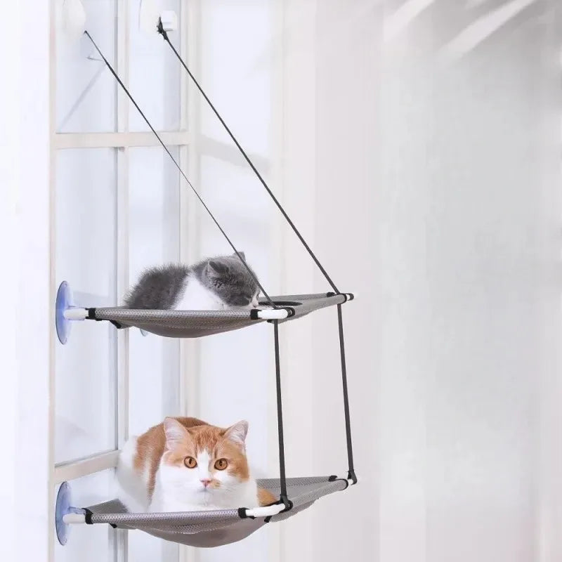 Pet Cat Hammock Aerial Hanging Cat Bed Kitten Sunny Seat Hanging Mount Beds Cats House Sunny Window Seat Nest Pet Accessories