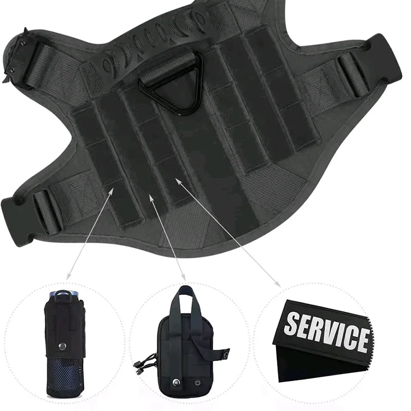 Big Dog Tactics Training Vest Harness Multi Functional Nylon Dog Adjustable Comfortable Control Dog Chest Harness Pet Supplies
