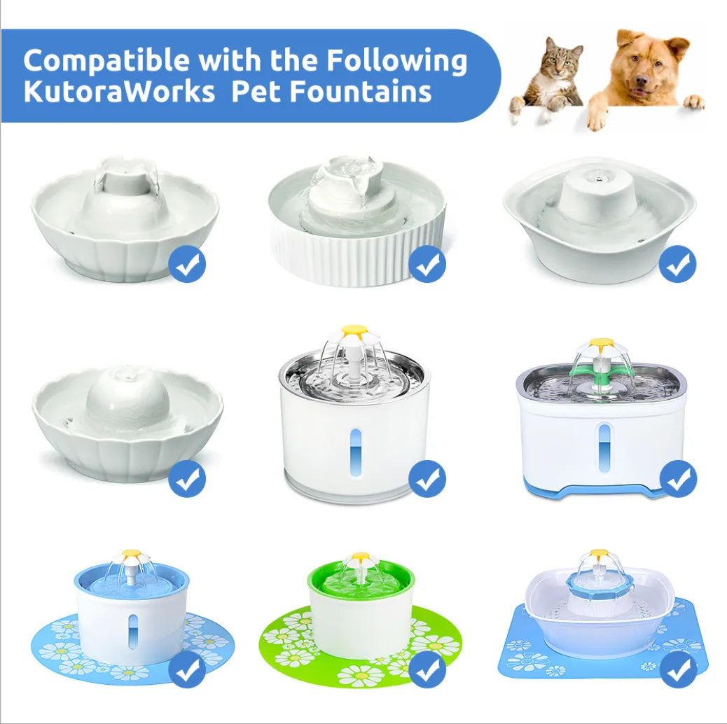 Cat Fountain Water Pump LED Light Pet Water Fountain Motor Replacement for Cat Flowers Drinking Bowl Dispenser Pet Accessories