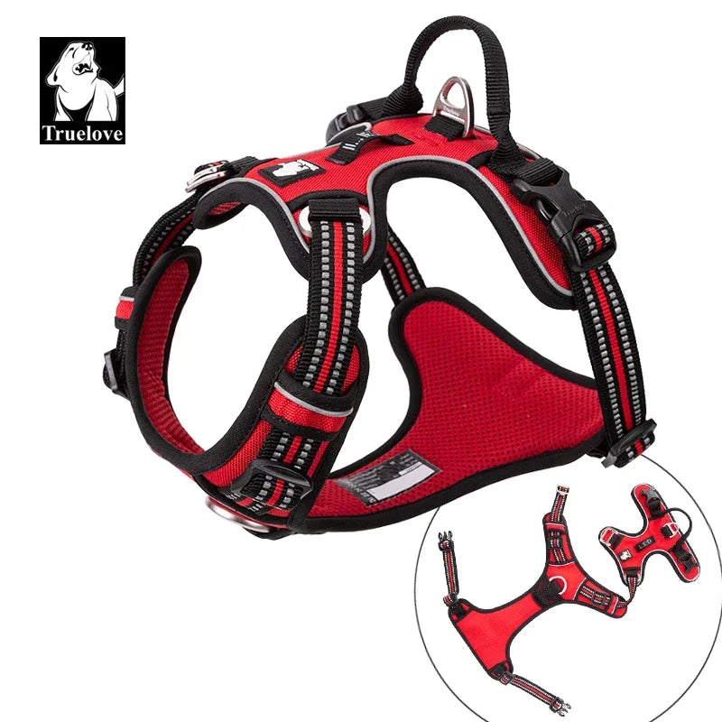 Truelove Pet Reflective Nylon Dog Harness  No Pull Vest Soft Adjustable Medium And Large Dog Undershirt Walking Running TLH56512