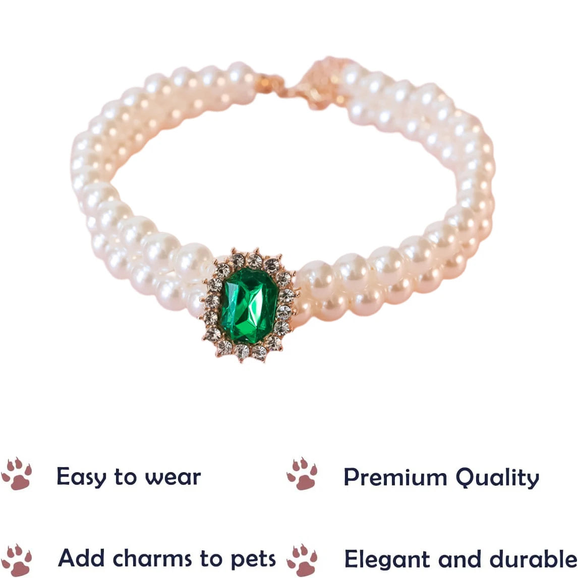 Dog Pearl Collar Necklaces Luxury Bling Rhinestones Wedding Collar Crystal Jewelry for Dogs Cat Clothes Costume Pet Accessories