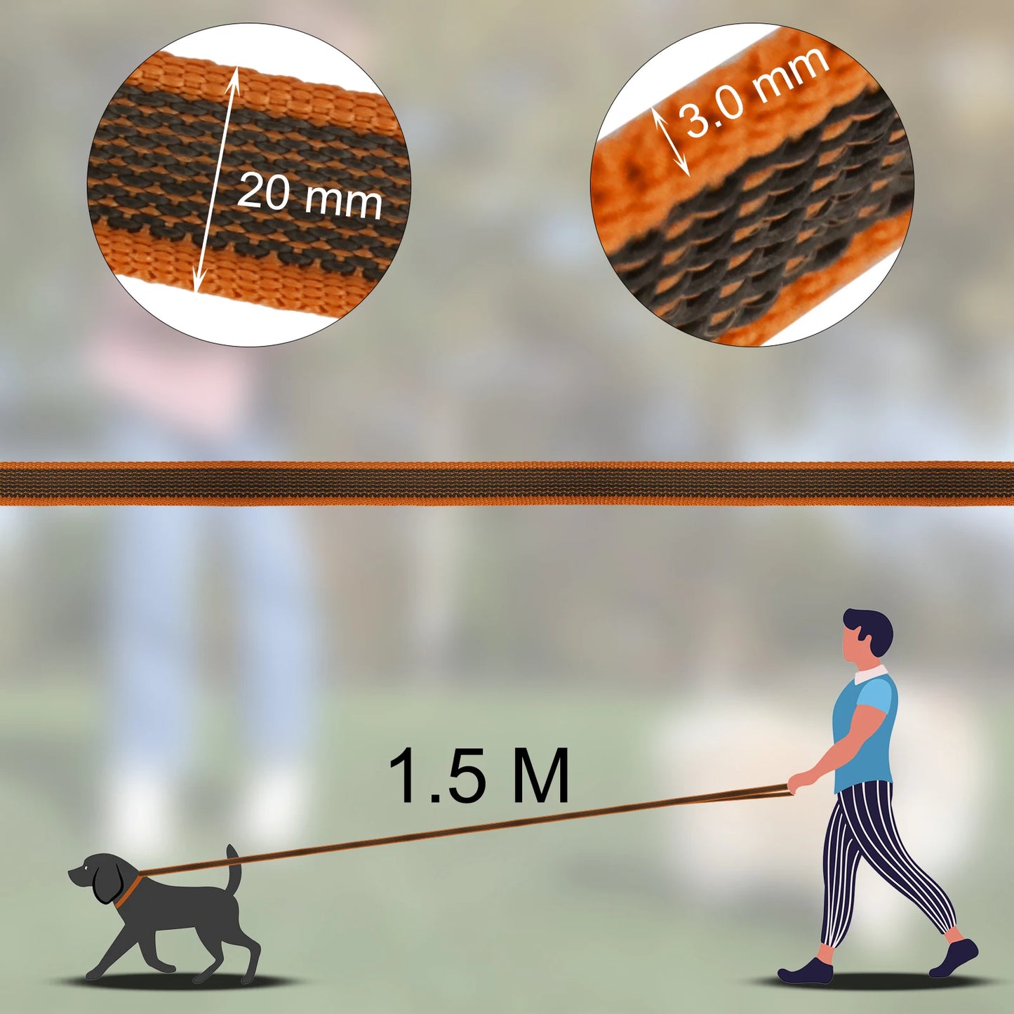 1.5M/5M/3M/2M Medium Small Long Dog Leash Latex Silk Easy and Convenient Training Big Dual Color WALK THE Dog Leash 10 Meters