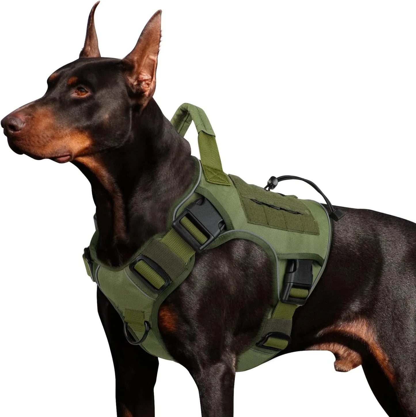Adjustable No Pull Tactical Dog Harness with Handle Reflective Military Vest for Large Dogs Labrador