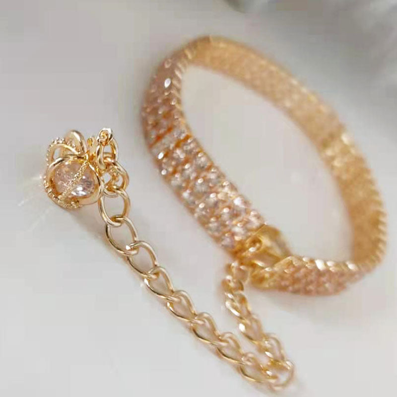 Pet Products Crown Gold Chain Three Drain Diamonds Are Not Easy To Fade