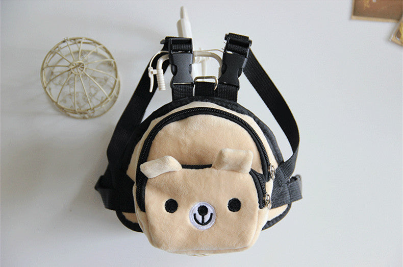 Adjustable Leash Pet Puppy Self Backpack Cartoon Portable Harness Teddy Dog Outdoor Travel Carrier Snack Bag